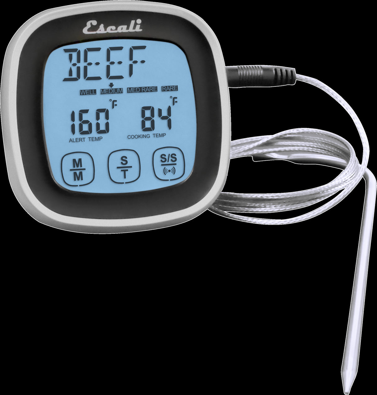 San Jamar Touch Screen Thermometer & Timer - Black