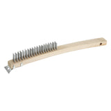 Winco BR-319 - 14" Scratch Brush with Wire Bristles and Scraper