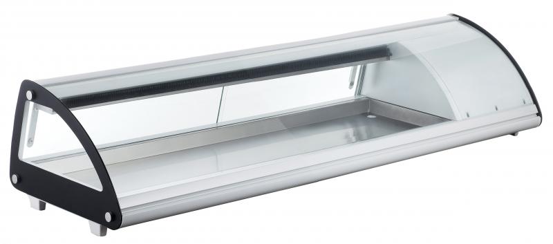 Omcan 43225 - 58" Refrigerated Sushi Showcase with Curved Glass, 2.93 cu.ft. (83 L), White