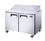 Omcan 50046 - 47" Two Door Refrigerated Prep Table, 9.5 cu.ft. (270 L), Stainless Steel