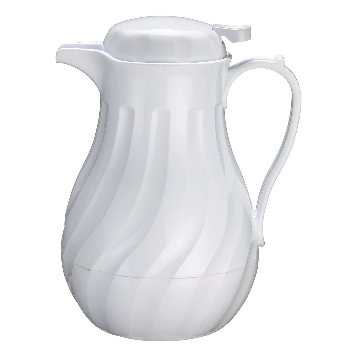 Winco VSW-64W - Swirl Pattern Push Button Insulated Beverage Server - White, 64 oz