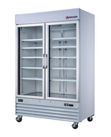 Omcan 52032 - 53" Two Glass Door Display Refrigerator, Swing Doors, 45 cu.ft. (1270 L), White