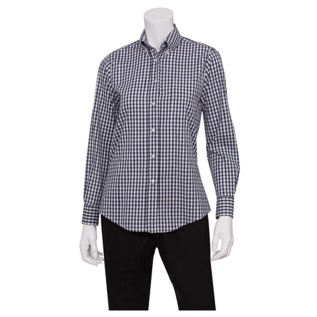 Chef Works W500-BWK-L - Women's Gingham Dress Shirt, Large