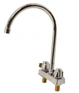 Omcan Deck Mounted Sink Faucet with 9" Goose Neck Spout Faucet for Drop in Sinks 39788