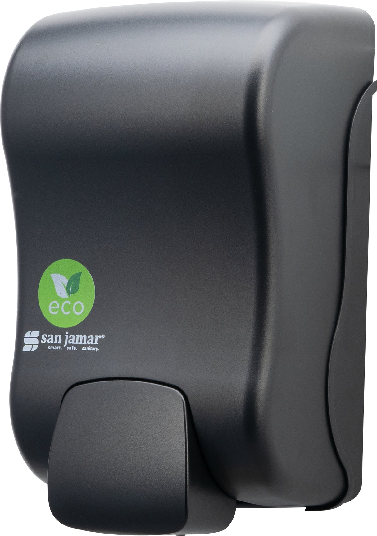 San Jamar Rely ecoLogic Manual Soap & Sanitizer Dispenser, Liquid & Lotion 900 mL - Black