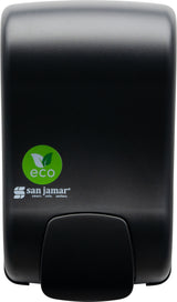 San Jamar Rely ecoLogic Manual Soap & Sanitizer Dispenser, Liquid & Lotion 900 mL - Black