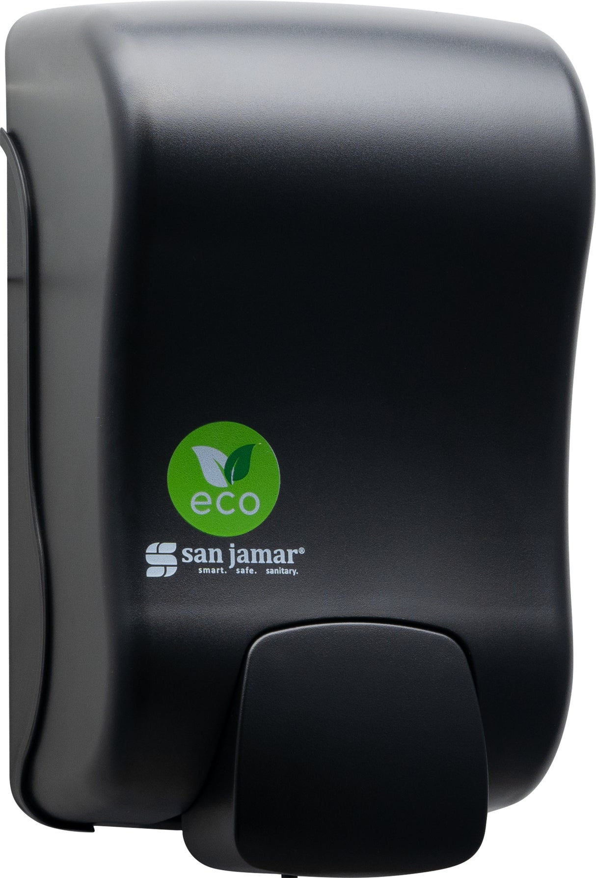 San Jamar Rely ecoLogic Manual Soap & Sanitizer Dispenser, Liquid & Lotion 900 mL - Black
