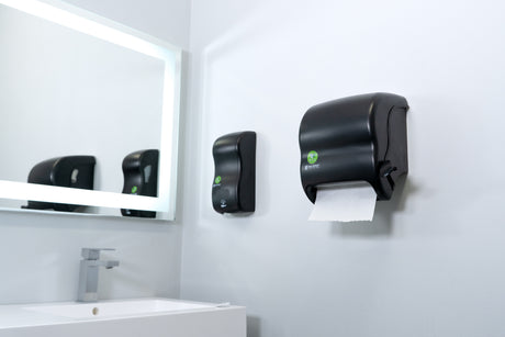 San Jamar Element ecoLogic Lever Roll Towel Dispenser, All Core Sizes - Black