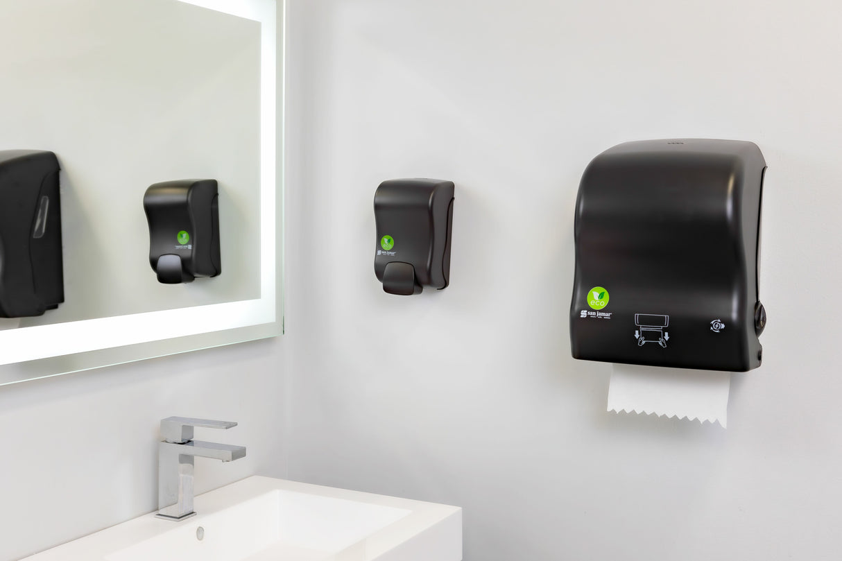 San Jamar Simplicity ecoLogic Essence Mechanical Hands-Free Towel Dispenser - Black