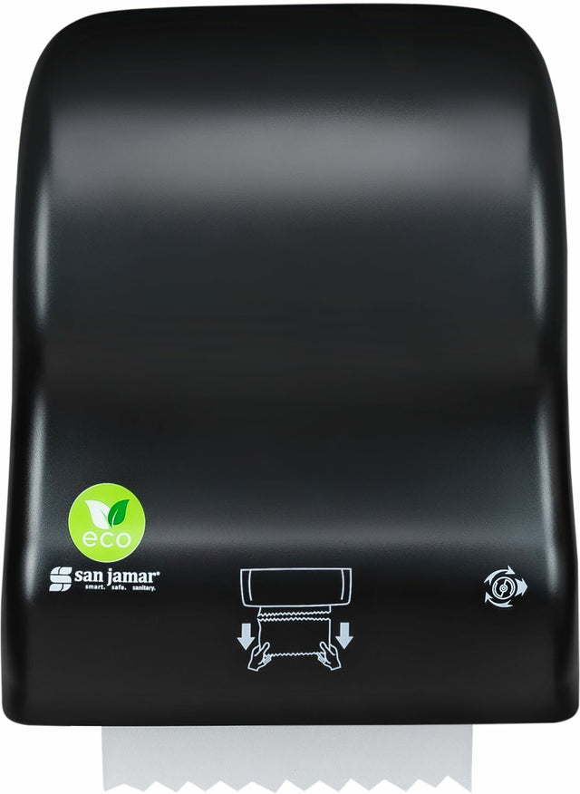San Jamar Simplicity ecoLogic Essence Mechanical Hands-Free Towel Dispenser - Black