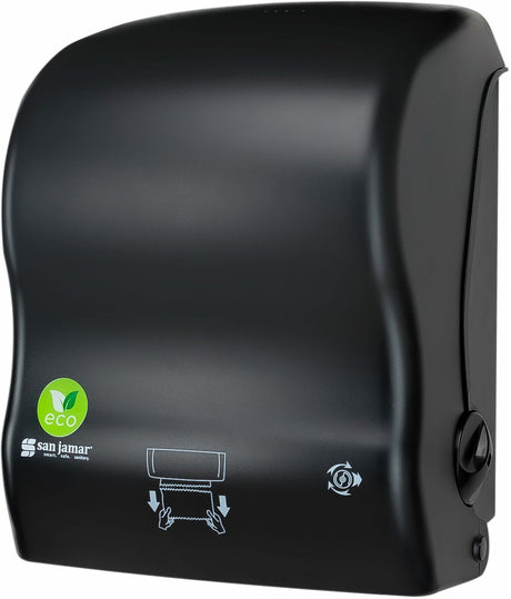San Jamar Simplicity ecoLogic Essence Mechanical Hands-Free Towel Dispenser - Black