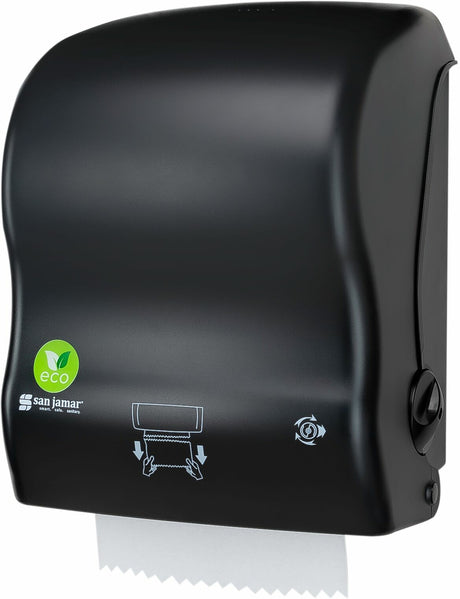 San Jamar Simplicity ecoLogic Essence Mechanical Hands-Free Towel Dispenser - Black