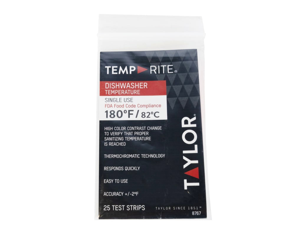 Taylor Dishwasher Temperature Test Strips 180F Degrees - 8767J