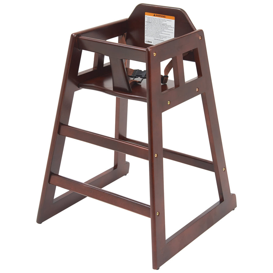 Winco CHH-103 - Wooden High Chair, Knocked Down - Mahogany
