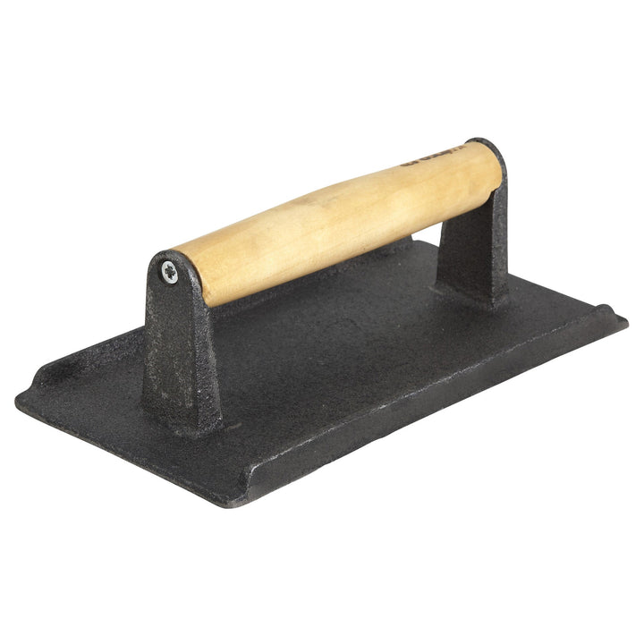 Winco SWA-9 - 2.5 Lb Cast Iron Steak Weight - 5-1/4 x 9