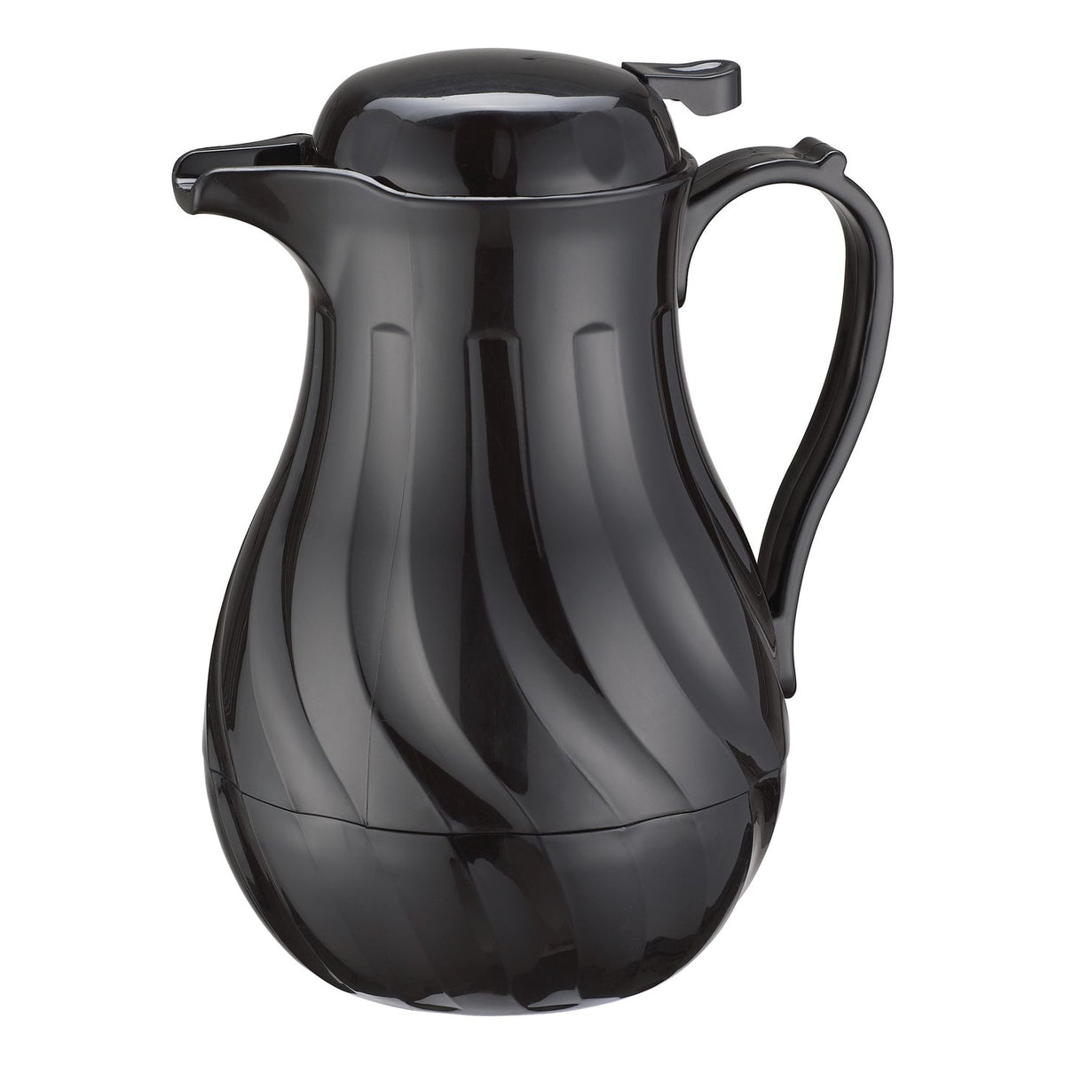 Winco VSW-64K - Swirl Pattern Push Button Insulated Beverage Server - Black, 64 oz