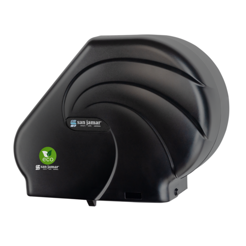 San Jamar Oceans Reserva ecoLogic 9-10.5 in Jumbo Bath Tissue Dispenser with Stub Roll, 3.25 in Core - Black