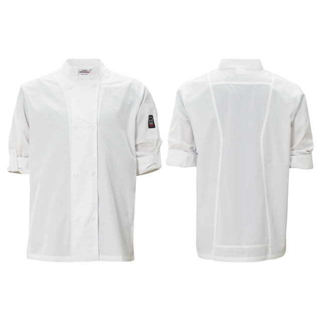 Winco UNF-12WM - Ventilated Chef Jacket with Roll-Tab Sleeves, Tapered Fit
