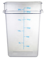 Omcan 22 QT Polycarbonate Clear Square Food Storage Container