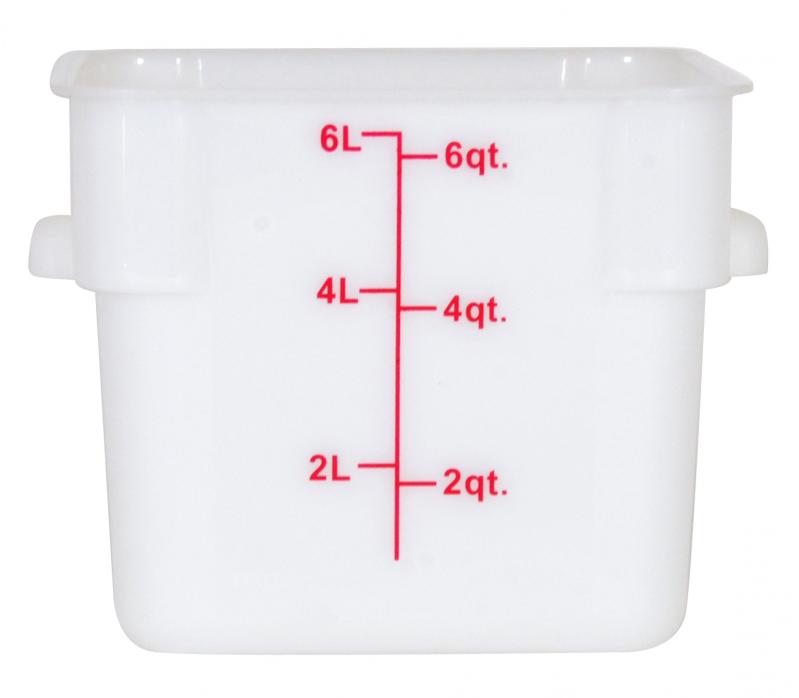 Omcan 6-QT Polypropylene White Square Food Storage Container