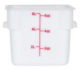 Omcan 6-QT Polypropylene White Square Food Storage Container