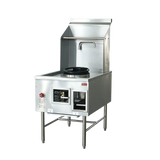 Omcan Single Chamber Wok Range with a 16″ Ring, Backsplash, Faucet, Natural gas 125,000 BTU - 48412 - VRS Restaurant Equipment & Supply Store