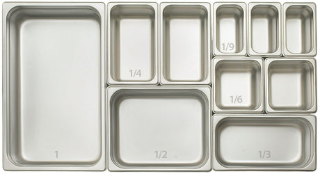 Winco SPJM-602 - Anti-Jam Steam Pan, 24 Gauge Stainless Steel - 1/6, 2-1/2"