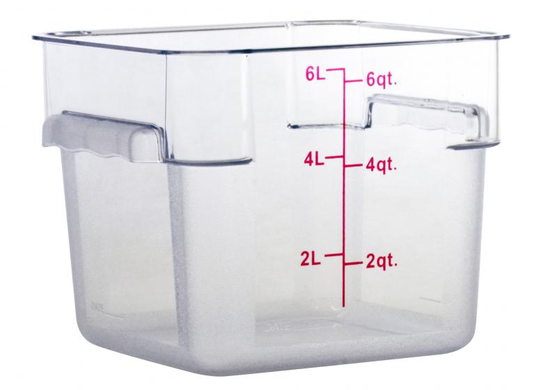 Omcan 80168 - 6 qt Polycarbonate Clear Square Food Storage Container