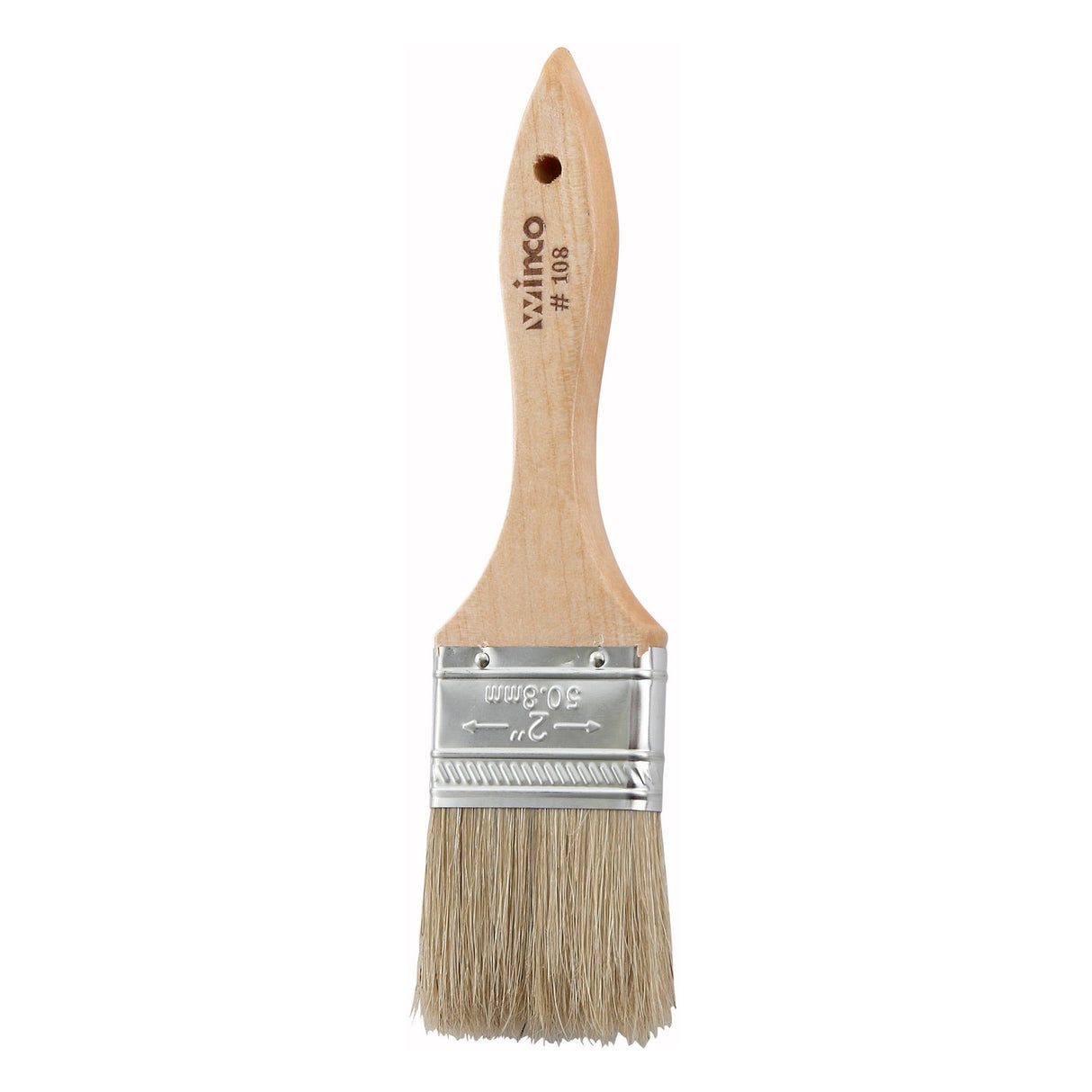 Winco WBR-20 - Pastry/Basting Brush with Metal Ferrule - 2" Flat