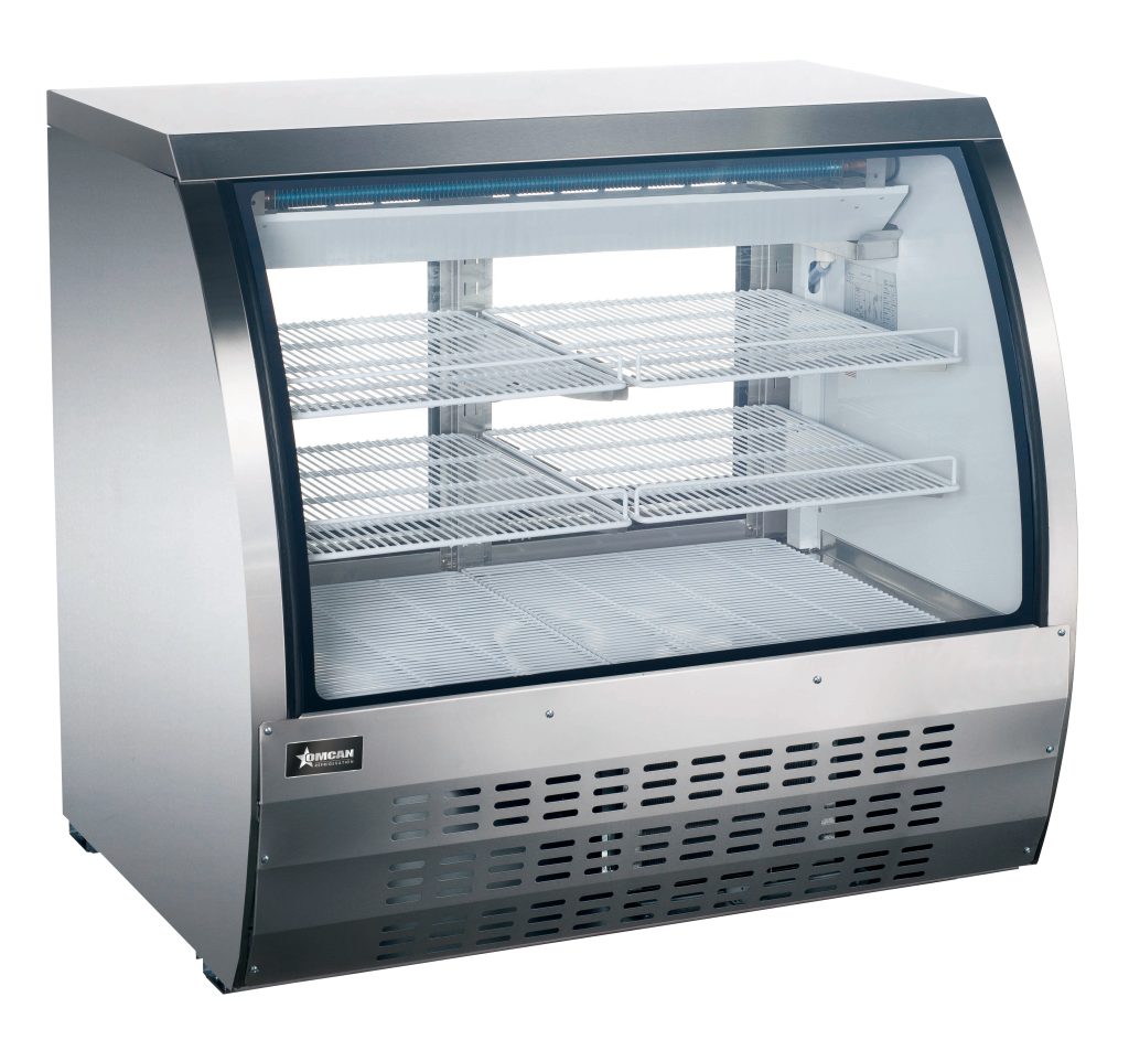 Omcan 36″ Floor Refrigerated Showcase with Stainless Steel Exterior