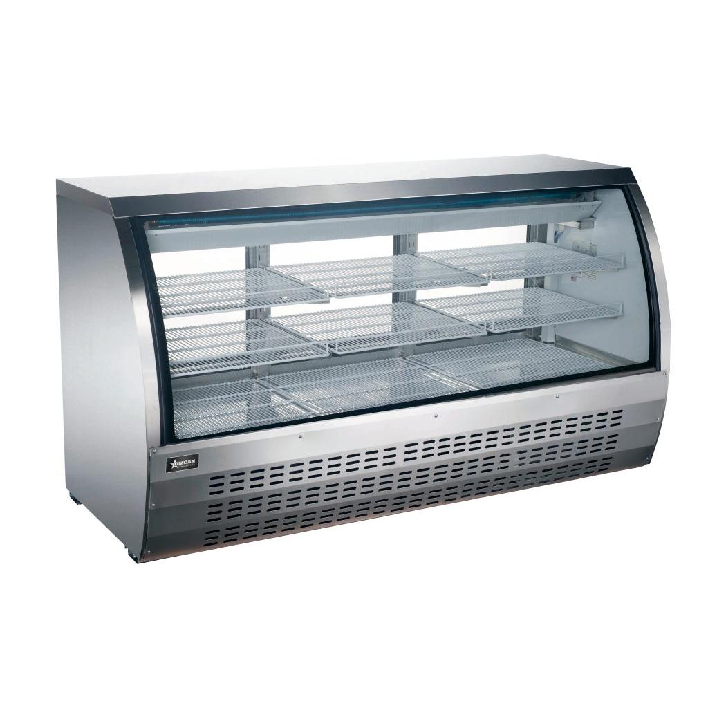 Omcan 82″ Floor Refrigerated Showcase with Stainless Steel Exterior