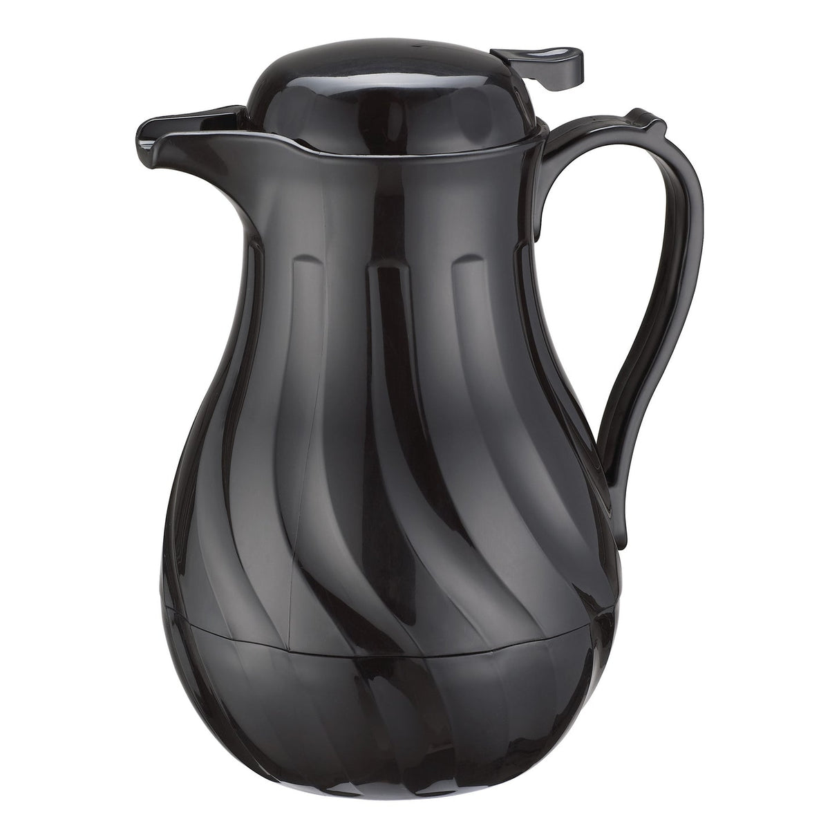 Winco VSW-20K - Swirl Pattern Push Button Insulated Beverage Server - Black, 20 oz