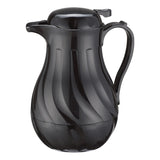 Winco VSW-20K - Swirl Pattern Push Button Insulated Beverage Server - Black, 20 oz