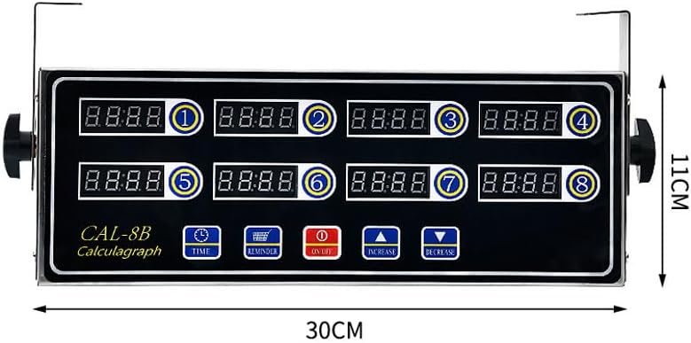 Kitchen Timers for Cooking, 8 Channel Commercial Kitchen Timer Restaurant Digital Timer Clock Stainless Steel LED Timer with Reminder Function Loud Alarm Adjustable Volume
