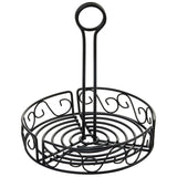 Winco WBKH-7R - 7-1/2" Round Wire Condiment Caddy with 9" Handle