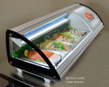 Omcan 43225 - 58" Refrigerated Sushi Showcase with Curved Glass, 2.93 cu.ft. (83 L), White