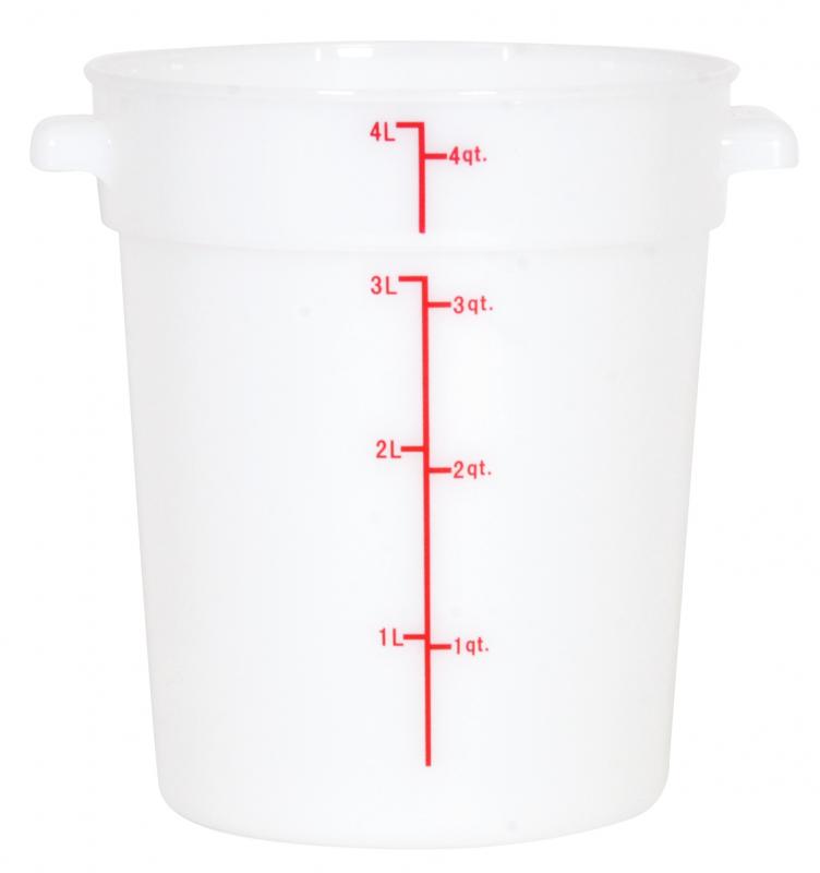 Omcan 80187 - 4 qt Polypropylene White Round Food Storage Container