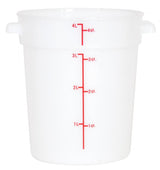 Omcan 80187 - 4 qt Polypropylene White Round Food Storage Container