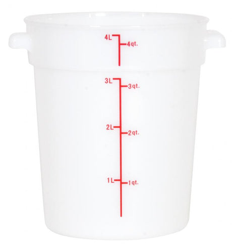 Omcan 80187 - 4 qt Polypropylene White Round Food Storage Container