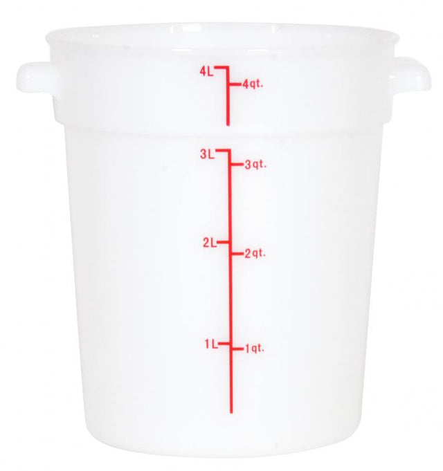 Omcan 80187 - 4 qt Polypropylene White Round Food Storage Container