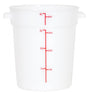 Omcan 80187 - 4 qt Polypropylene White Round Food Storage Container