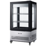 Omcan 33″ Refrigerated Display Case with Four-Sided Glass 59″ Tall, 12.36 cu.ft. (350 Liter)