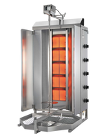 Potis MU GD5 120 kg Natural Gas Vertical Broiler / Shawarma Machine with 5 Burners | Trento – 47,500 BTU