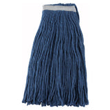 Winco MOP-24C - Economy Cotton-Poly Blend Cut-End Wet Mop Head - Blue - 24oz