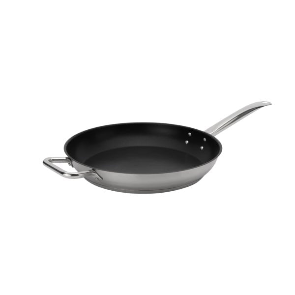 Browne 5734062 Stainless Steel Fry Pan with Helper Handle - VRS Restaurant Equipment & Supply Store