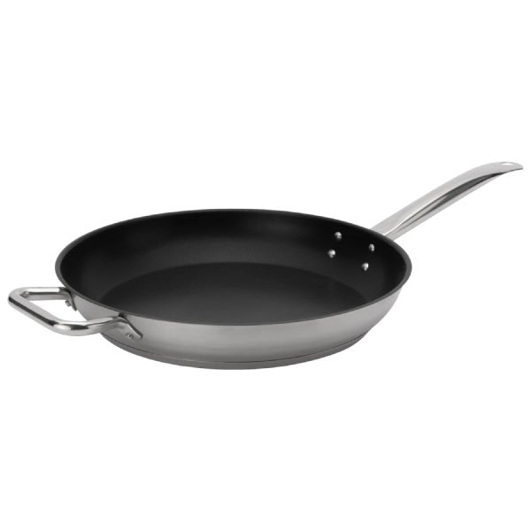 Browne 5734064 Stainless Steel Fry Pan with Helper Handle - VRS Restaurant Equipment & Supply Store