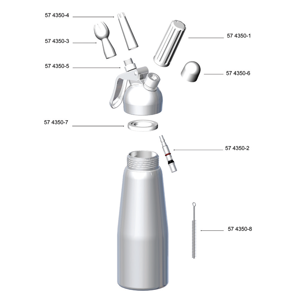 Browne 574350-3 White Tulip/Star Nozzle for Whipped Cream Dispenser