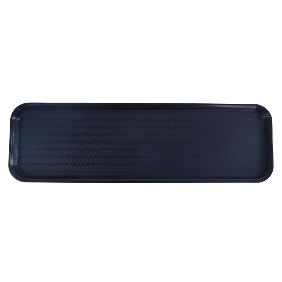 Omcan 9″ x 30″ Black ABS Plastic Food and Produce Display / Merchandising Tray - 81101