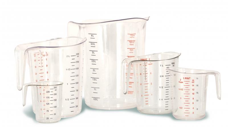 Omcan Clear Polycarbonate Measuring Cups – 5 pcs / set