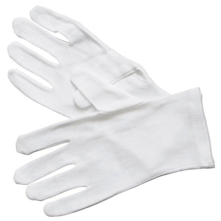 Winco GLC-M - White Cotton Service Gloves - Medium